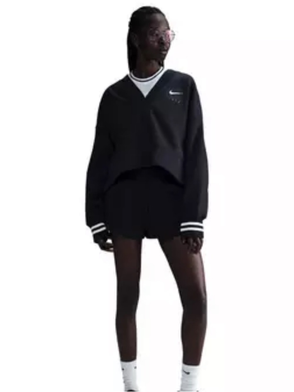 Nike Women's Sportswear Phoenix Fleece Over-Oversized Graphic Cardigan-Black XS - Picture 4 of 15